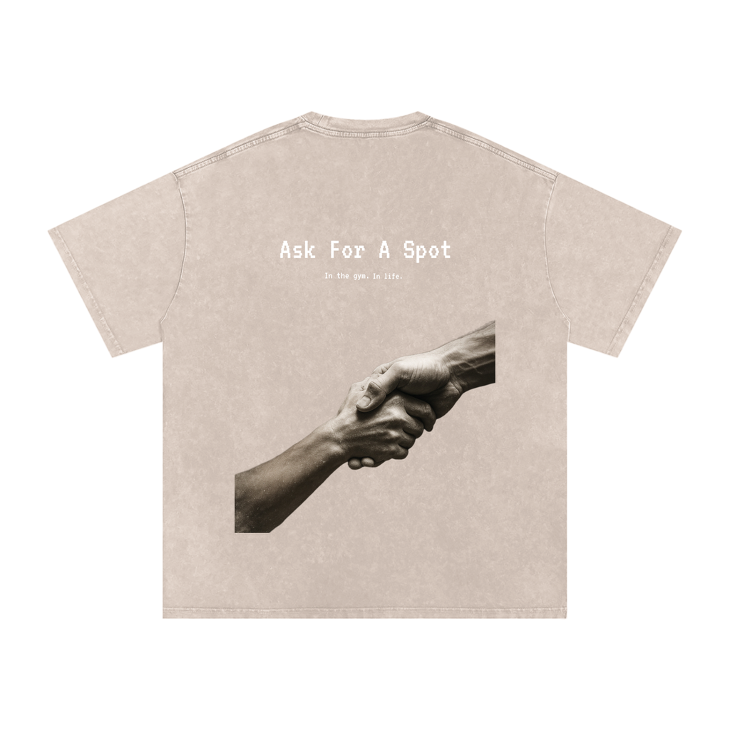 Ask For A Spot - Acid Wash Oversize T-Shirt - 250 GSM