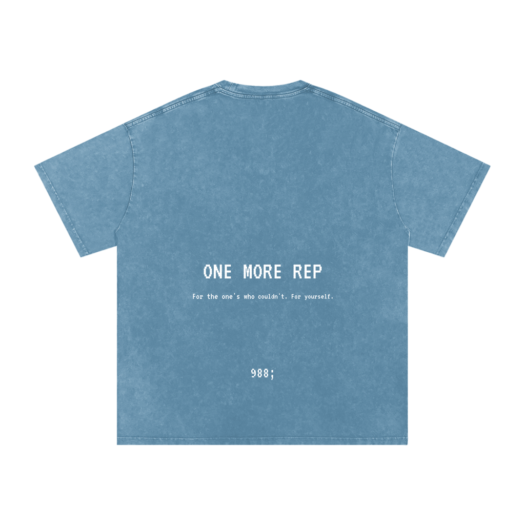 One More Rep - Acid Wash Oversize T-Shirt - 250 GSM