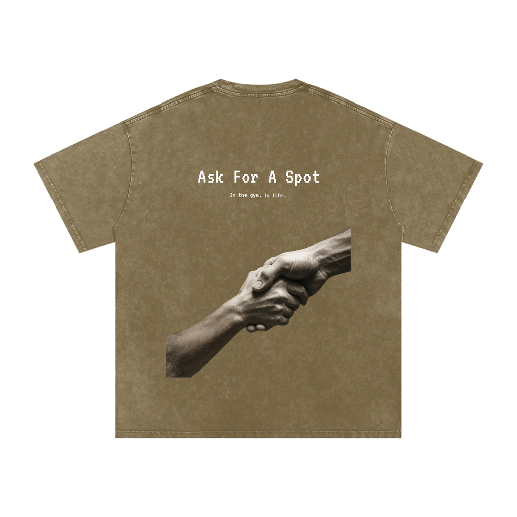 Ask For A Spot - Acid Wash Oversize T-Shirt - 250 GSM
