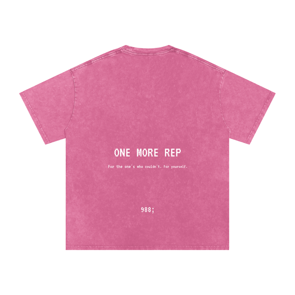 One More Rep - Acid Wash Oversize T-Shirt - 250 GSM