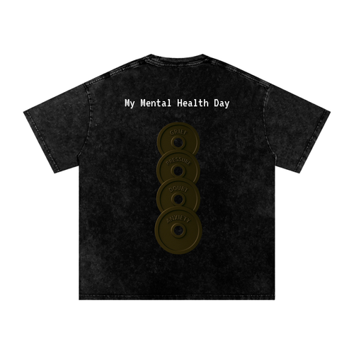 Mental Health Day - Acid Wash Oversize T-Shirt - 250 GSM