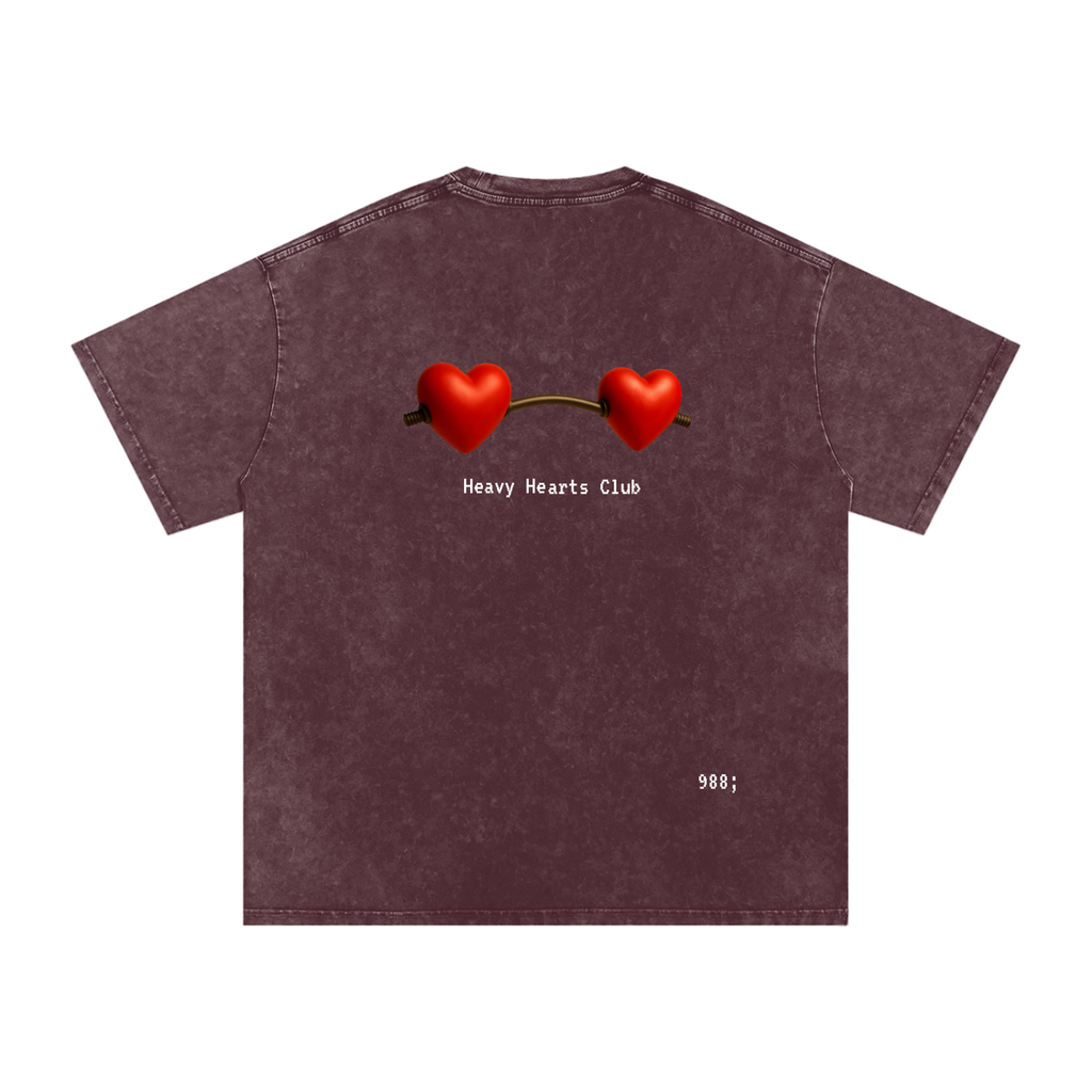 Heavy Hearts Club - Acid Wash Oversize T-Shirt - 250 GSM