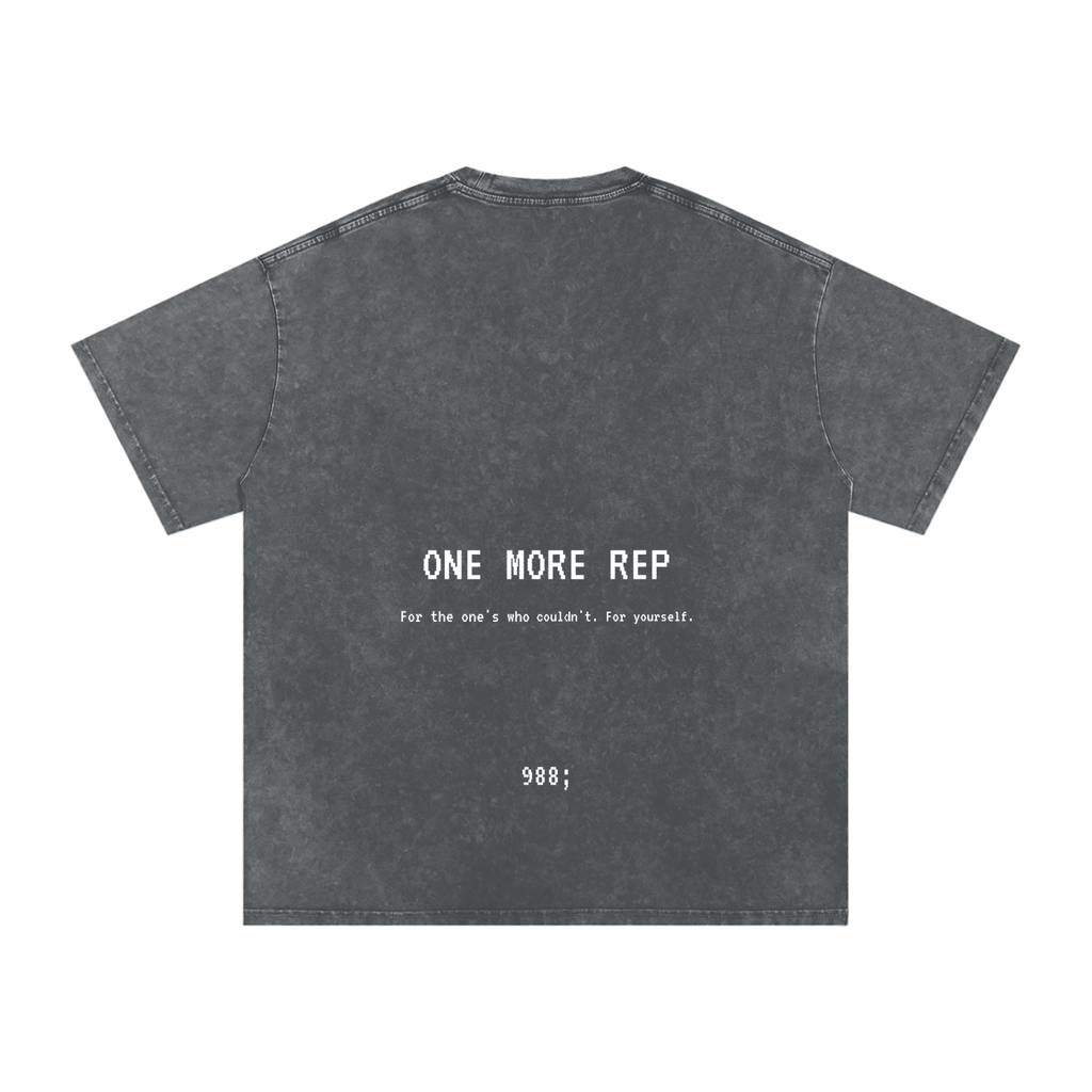 One More Rep - Acid Wash Oversize T-Shirt - 250 GSM