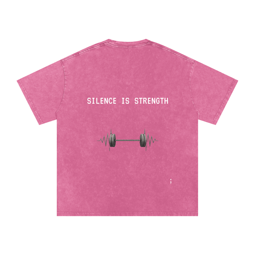 Silence is Strength - Acid Wash Oversize T-Shirt - 250 GSM