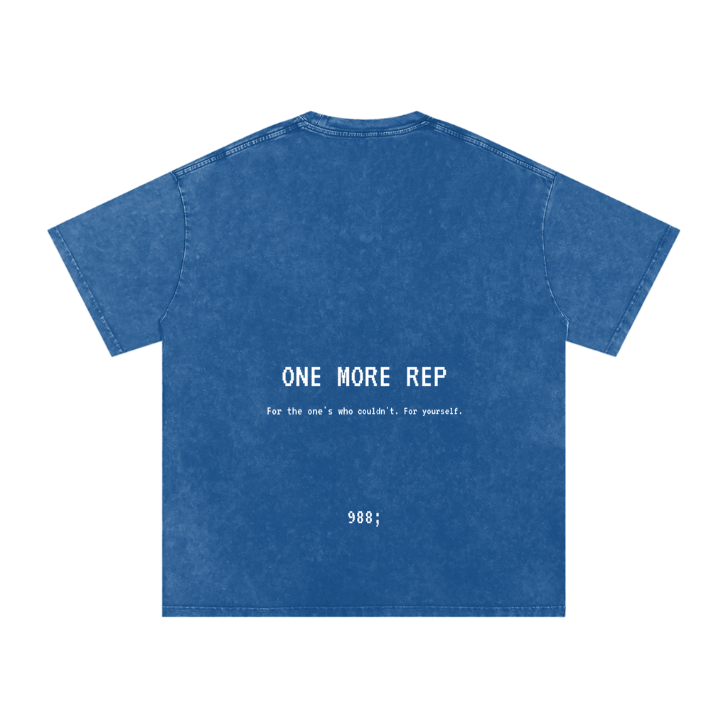 One More Rep - Acid Wash Oversize T-Shirt - 250 GSM
