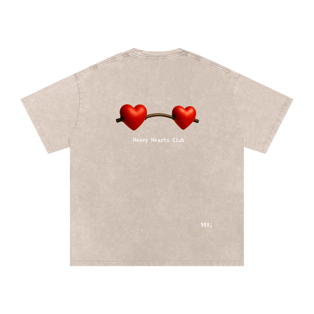 Heavy Hearts Club - Acid Wash Oversize T-Shirt - 250 GSM