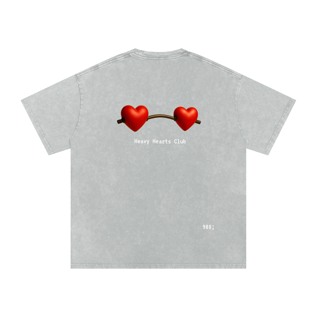 Heavy Hearts Club - Acid Wash Oversize T-Shirt - 250 GSM