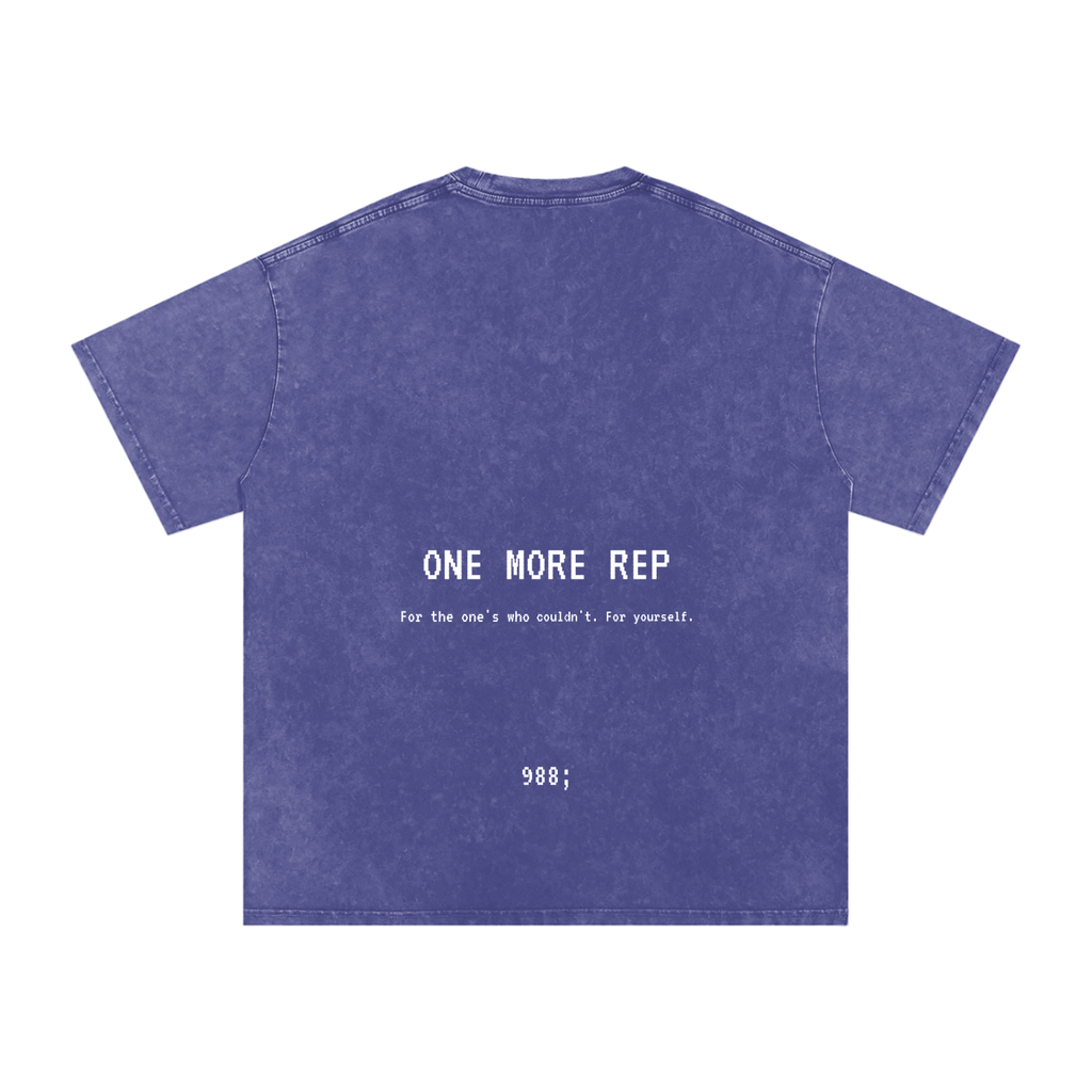 One More Rep - Acid Wash Oversize T-Shirt - 250 GSM