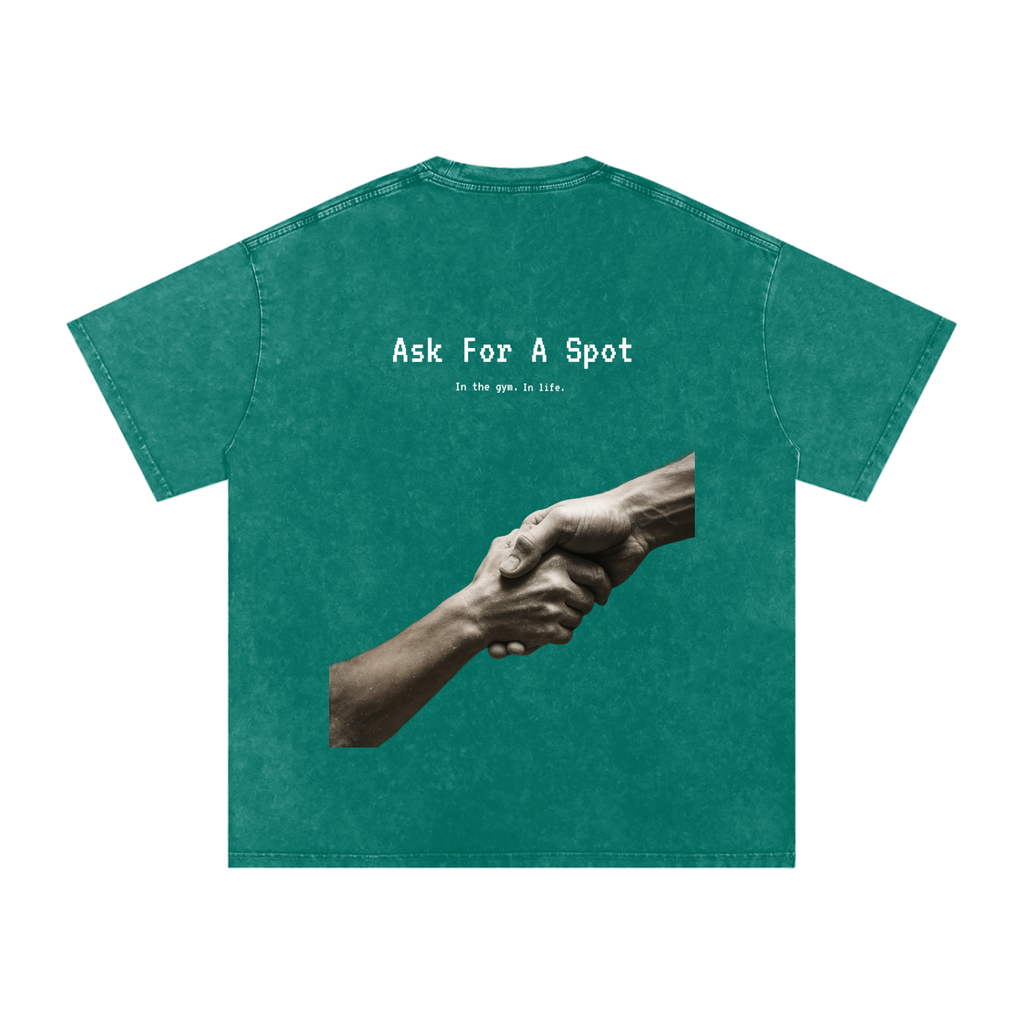 Ask For A Spot - Acid Wash Oversize T-Shirt - 250 GSM