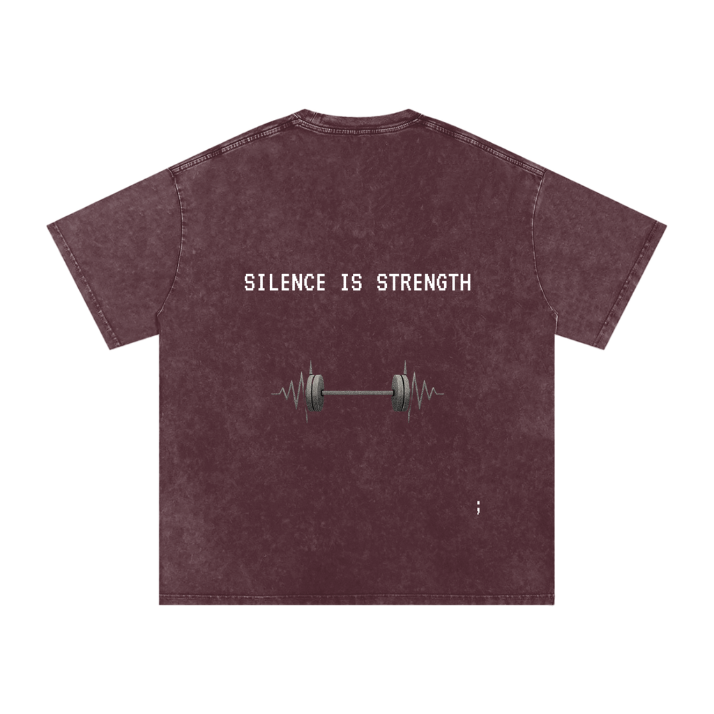 Silence is Strength - Acid Wash Oversize T-Shirt - 250 GSM