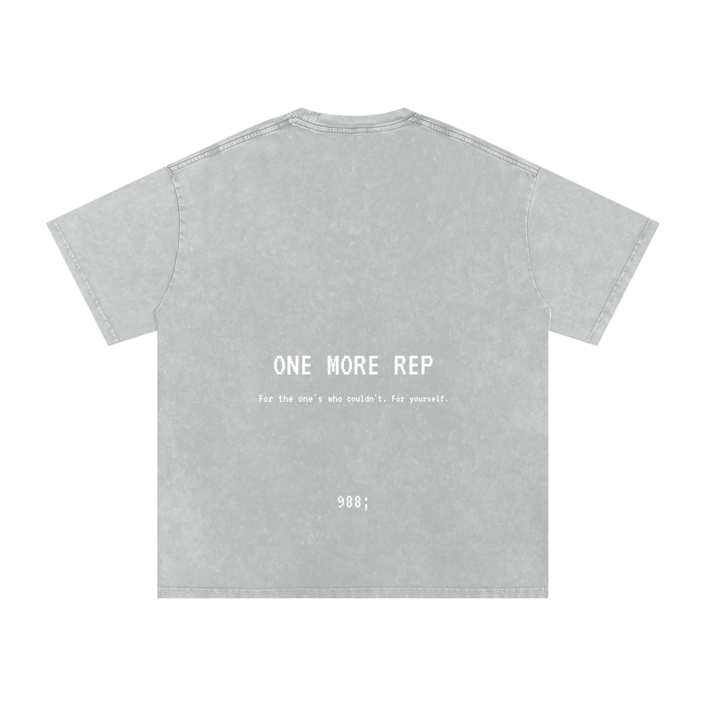 One More Rep - Acid Wash Oversize T-Shirt - 250 GSM