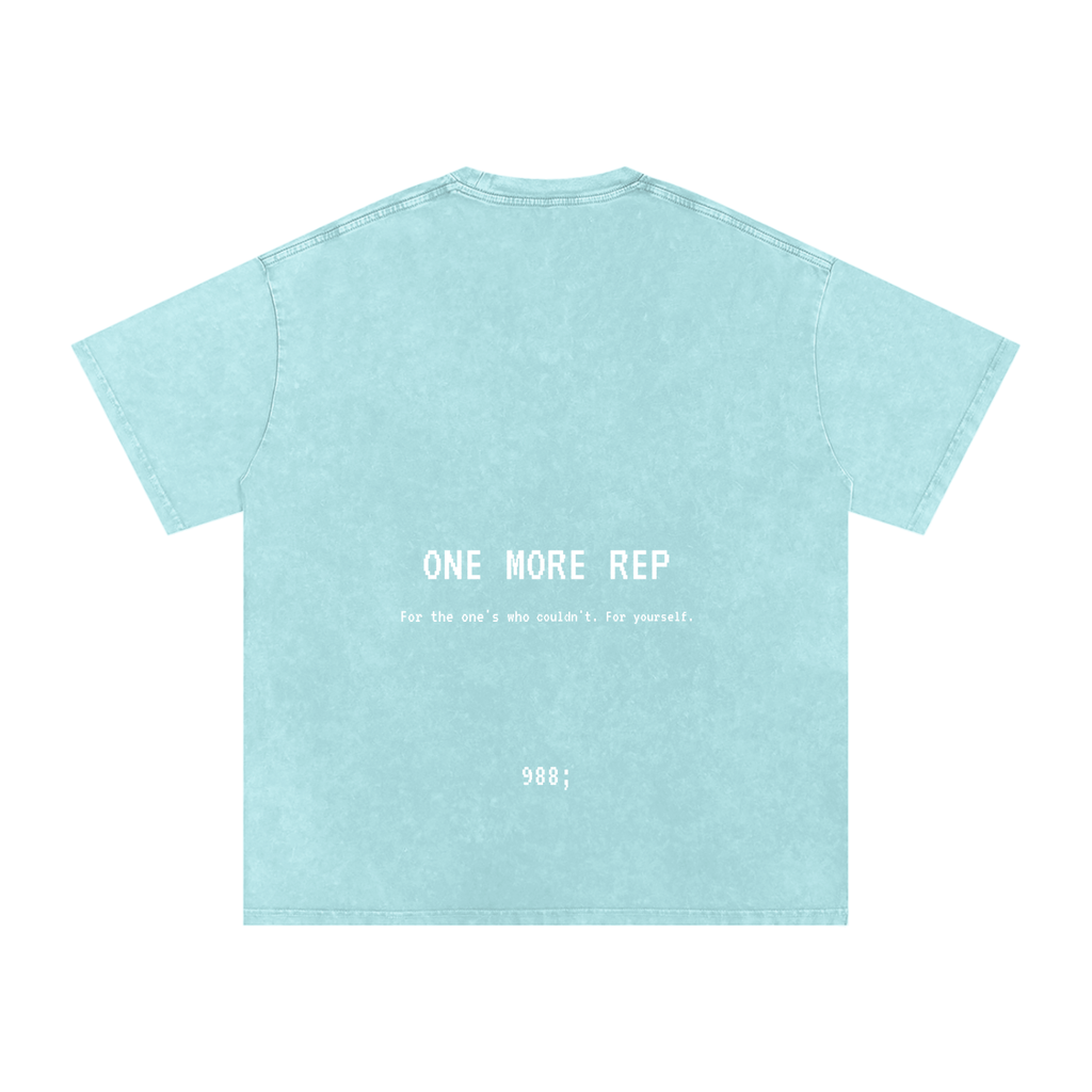 One More Rep - Acid Wash Oversize T-Shirt - 250 GSM