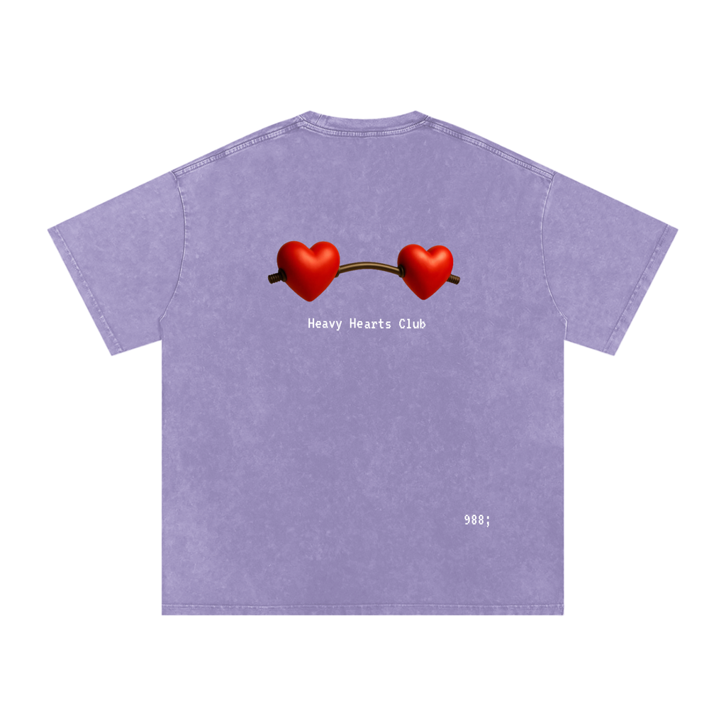 Heavy Hearts Club - Acid Wash Oversize T-Shirt - 250 GSM
