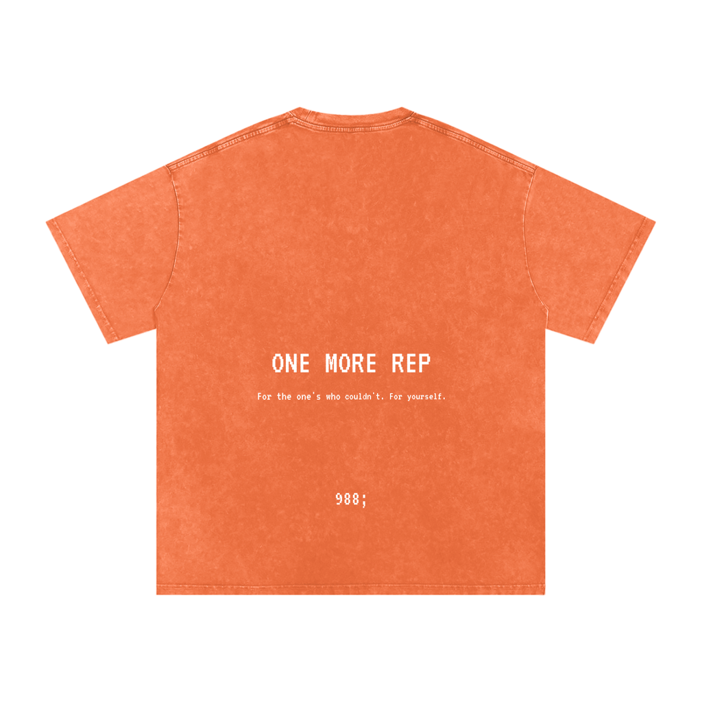 One More Rep - Acid Wash Oversize T-Shirt - 250 GSM