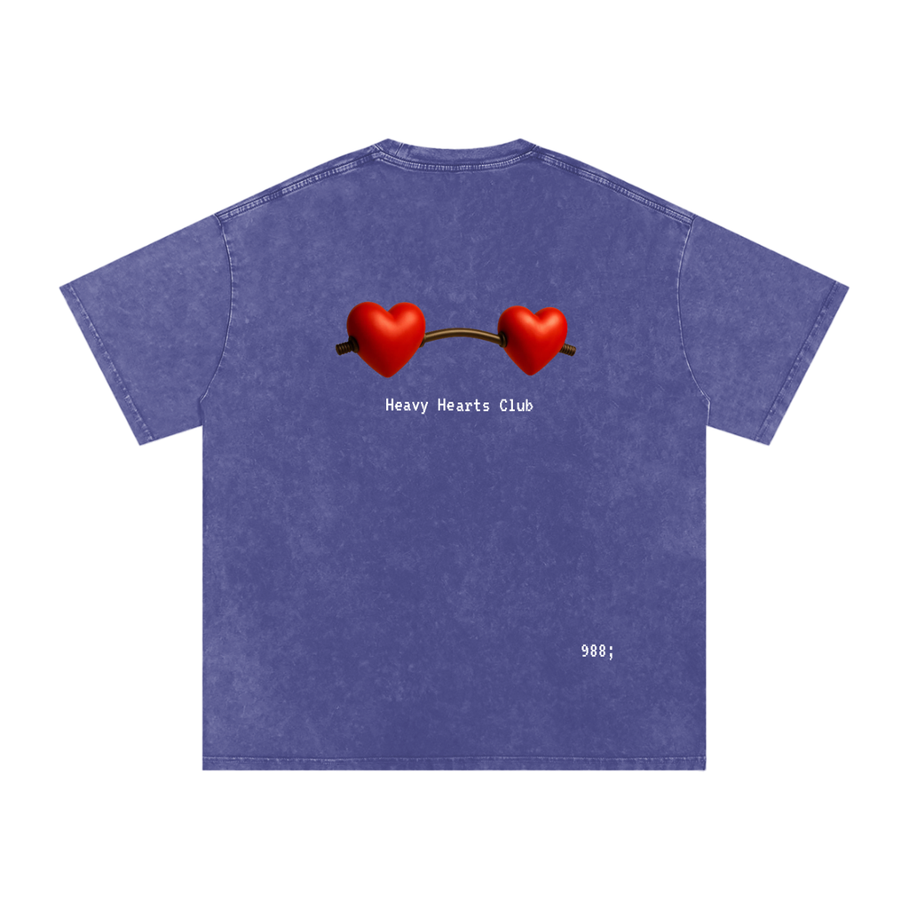 Heavy Hearts Club - Acid Wash Oversize T-Shirt - 250 GSM