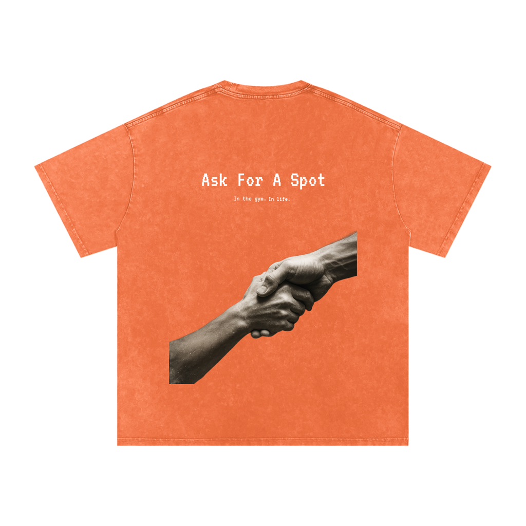 Ask For A Spot - Acid Wash Oversize T-Shirt - 250 GSM