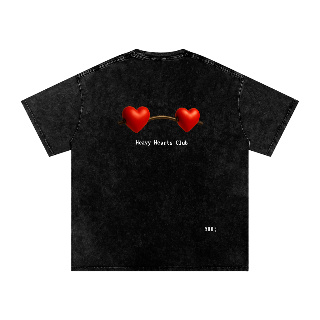 Heavy Hearts Club - Acid Wash Oversize T-Shirt - 250 GSM