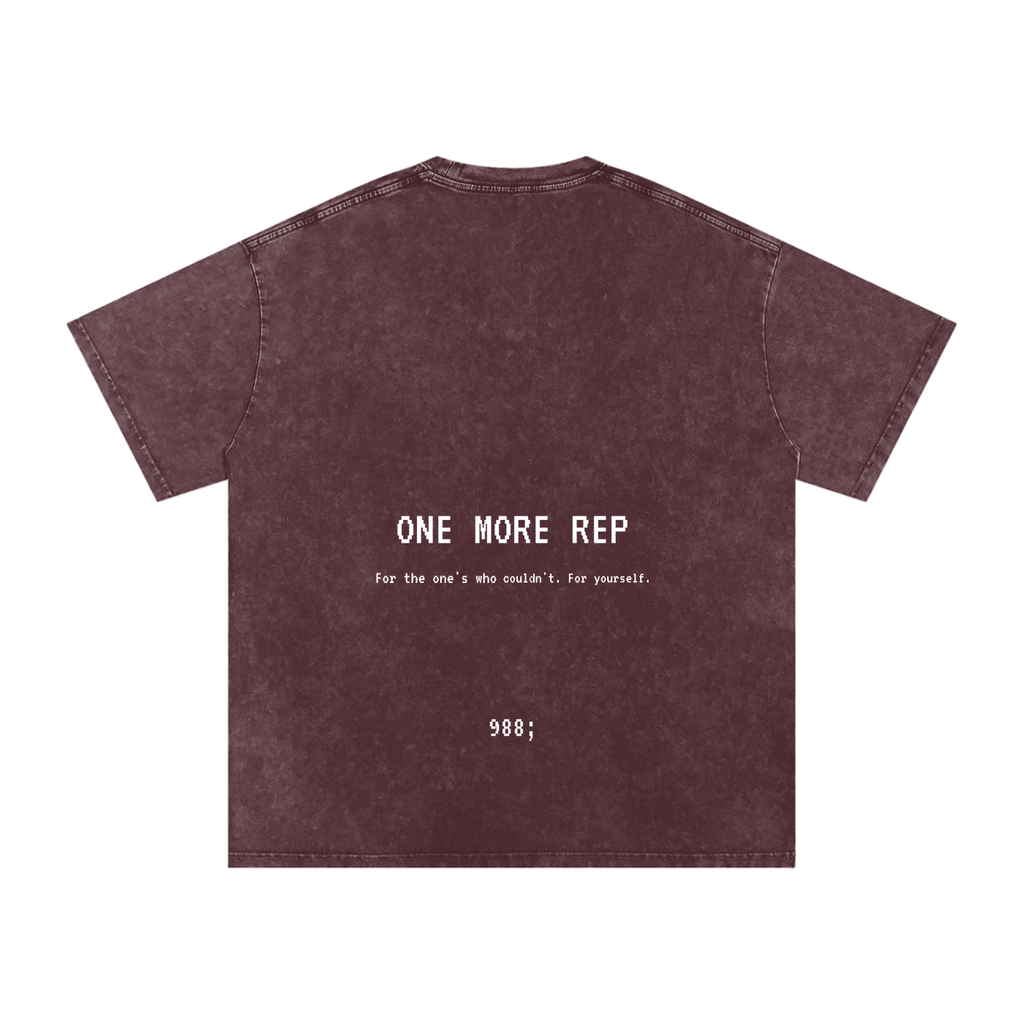 One More Rep - Acid Wash Oversize T-Shirt - 250 GSM