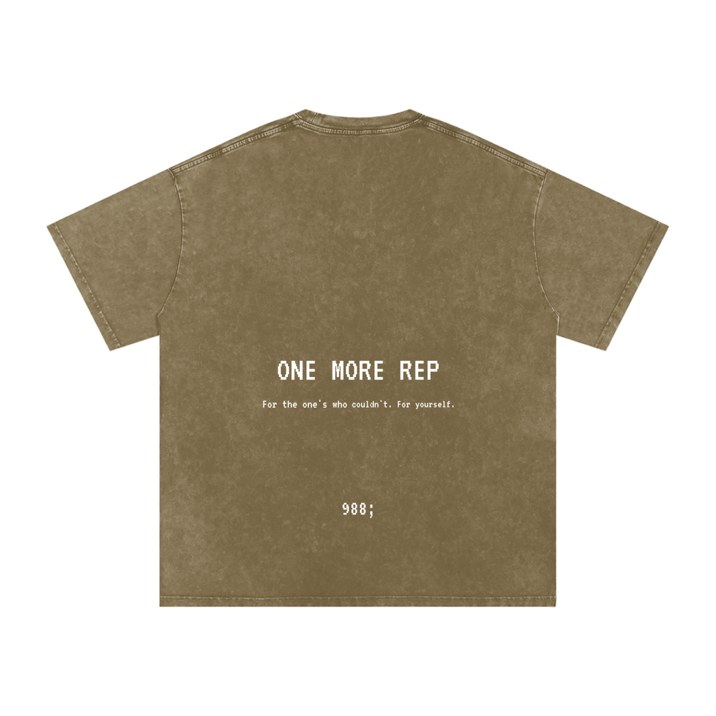 One More Rep - Acid Wash Oversize T-Shirt - 250 GSM