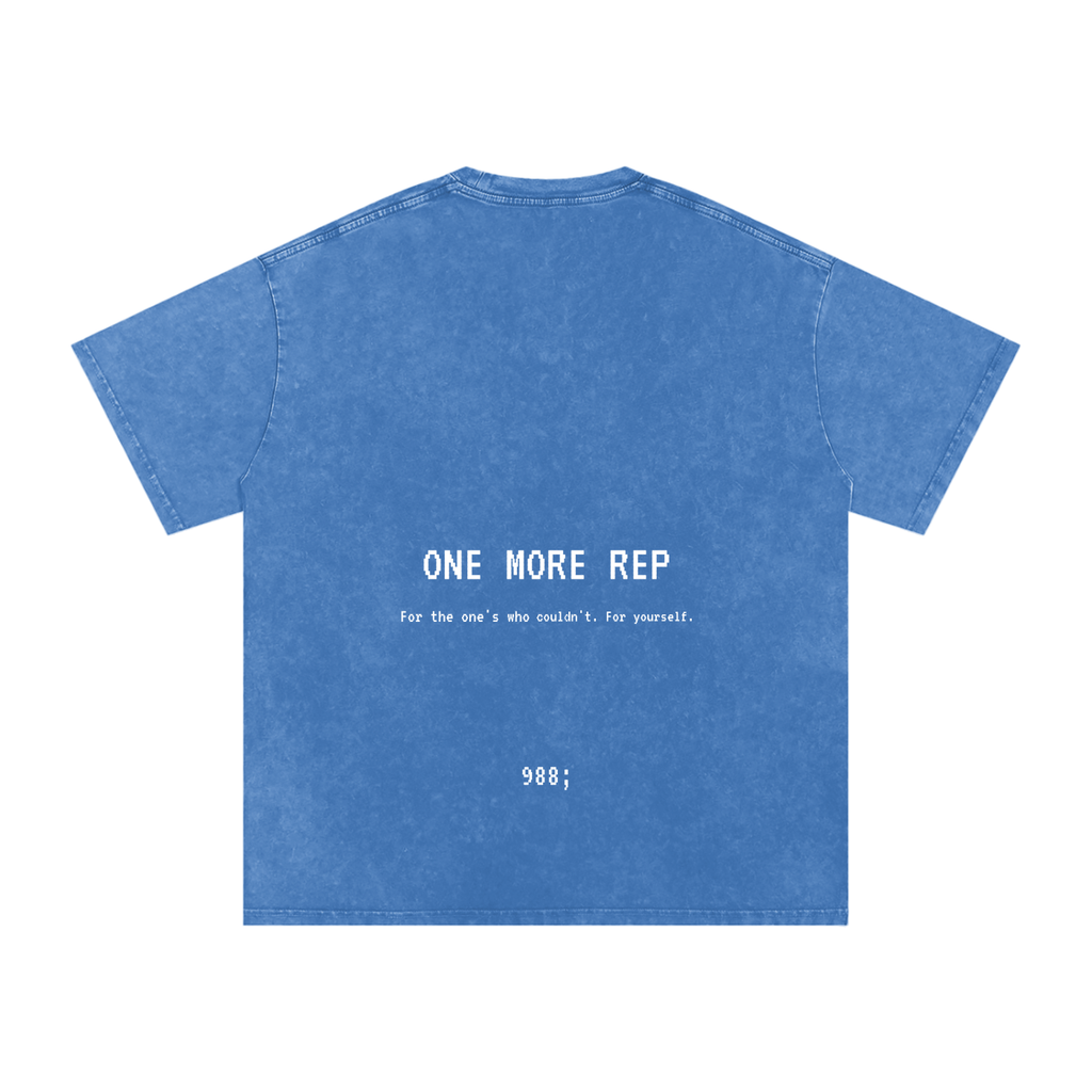 One More Rep - Acid Wash Oversize T-Shirt - 250 GSM
