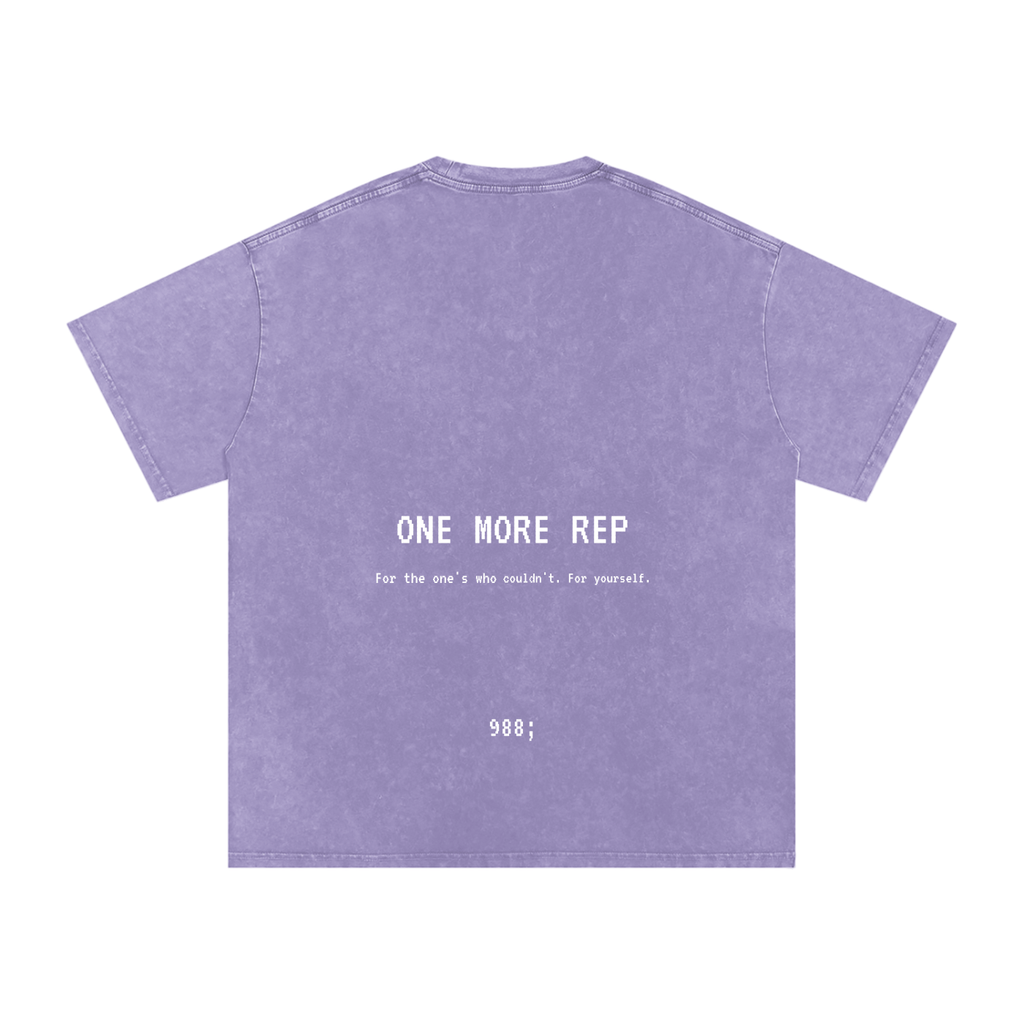 One More Rep - Acid Wash Oversize T-Shirt - 250 GSM