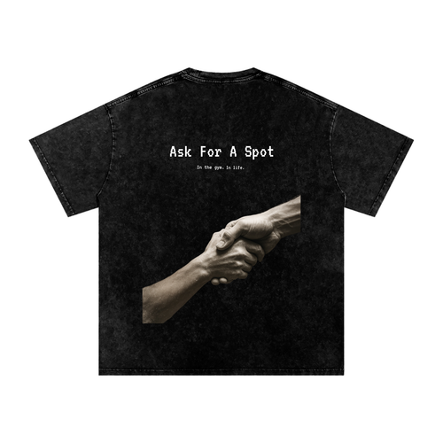 Ask For A Spot - Acid Wash Oversize T-Shirt - 250 GSM